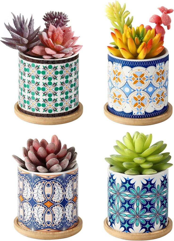 Macetas Lewondr para suculentas de interior de diferentes colores